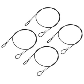 TOP-VIGOR 4Pcs 1.6 FT Safety Cable Lock, 2mm Dia Stainless Steel Security Wire Ropes with Double Loop for Outdoor Gate Stage Lighting Luggage Suitcase Wire Lock, 50cm