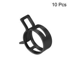 uxcell Steel Band Clamp 24mm for Fuel Line Silicone Hose Tube Spring Clips Clamp Black Manganese Steel 10Pcs
