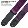 Nefelibata Guitar Strap, Double Full Grain Leather, Vintage Velvet Strap/FREE