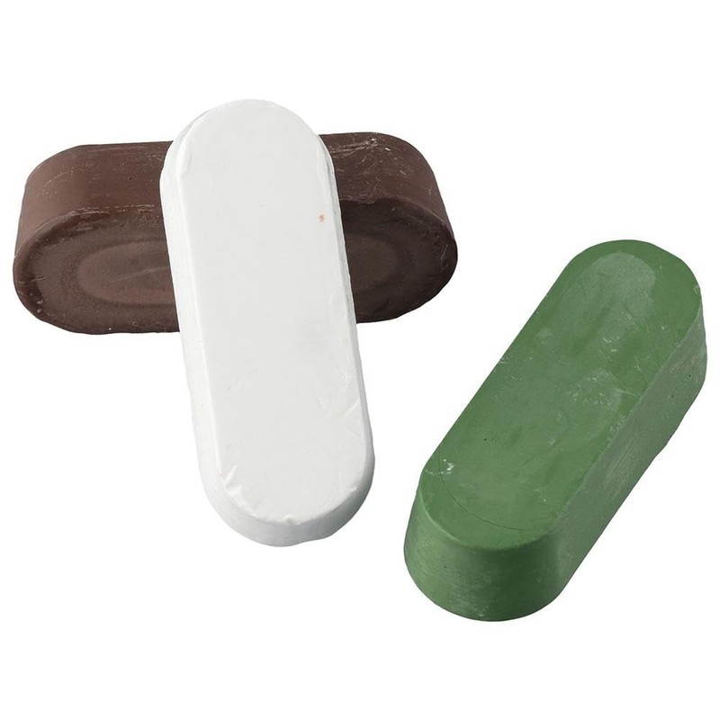 Fudeshe Polishing Cutting Compounds 3Pcs Total 3 Oz. Solid Green/White/Brown