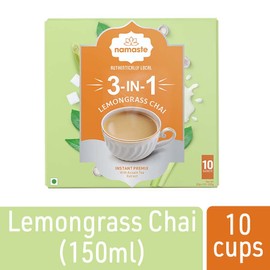 Namaste Chai Lemongrass Tea Powder Sachet | Assam Tea With Milk and Sugar | Instant Premix | 22g x 10 Sachets