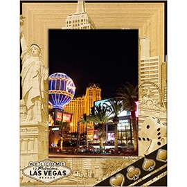 Welcome to Fabulous Las Vegas Nevada Laser Engraved Wood Picture Frame Portrait (4 x 6)