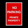 No Parking Private Property Plastic Sign with 4 Pre-Drilled Holes