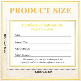 24 Pieces Certificate of Authenticity Premium Certificates Ideal for Valuations Collectibles and Artwork Gifts for Artists Artisans Handicraft Worker (5.83 x 4.13 Inch)
