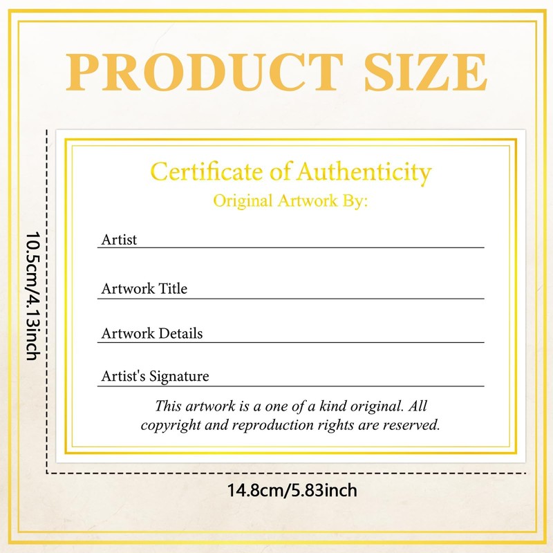 24 Pieces Certificate of Authenticity Premium Certificates Ideal for Valuations
