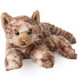 Bearington Collection Louie Cat 15-Inch Tabby Plush Toy - Realistic Cat Stuffed Animal & Plushies for Kids