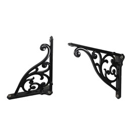 Heavy Duty Solid Stand,12 Inch 2 Pack Black,Right Angle Wall Panel Support Bracket,Decorative Shelf Bracket,Heavy Duty Vintage,Wall Mount Support DIY - Shelf Hardware Included