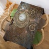 Walmsco Tablecloth Retro Brown Clock Gears Decor For Dining Room