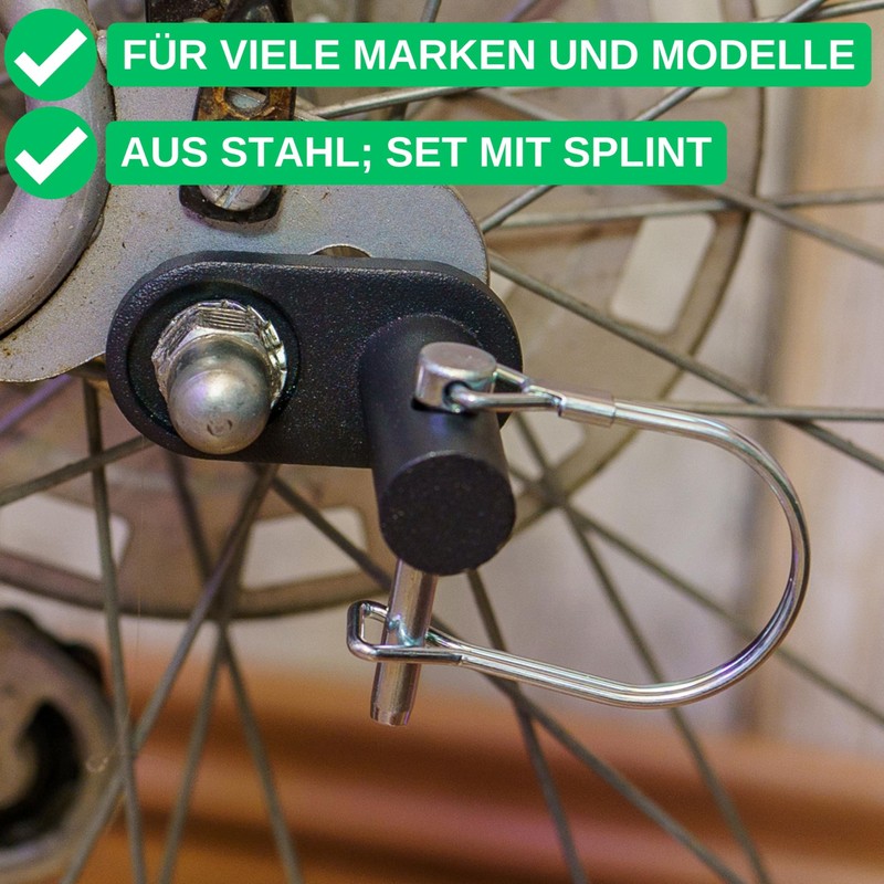 Bicycle Trailer Coupler, 1 Set, Black, with Safety Splint, Suitable