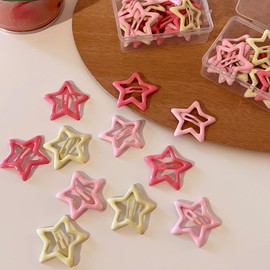 EZ PEACH Hair Clips, Cute Snap Hair Clips, Hairpins, Patching Pin, Sleep, Bangs, Stars, Kids Hair Clips, Color Pins, Arrangement Pins, for Kids, Adults, Hair Ornaments, Hair Clips, Hair Clips, Set of 10 (Star 02)