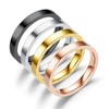 Stackable Stainless Steel High Polished Wedding Band Classical Ring (Black,