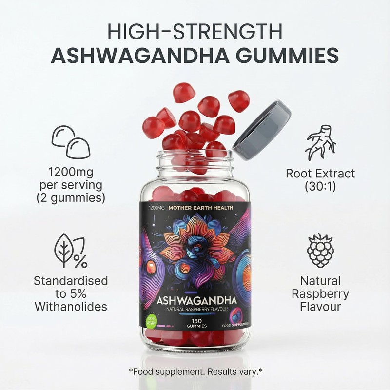 Ashwagandha Gummies 1200mg – 150 Gummies – 2.5 Months Supply