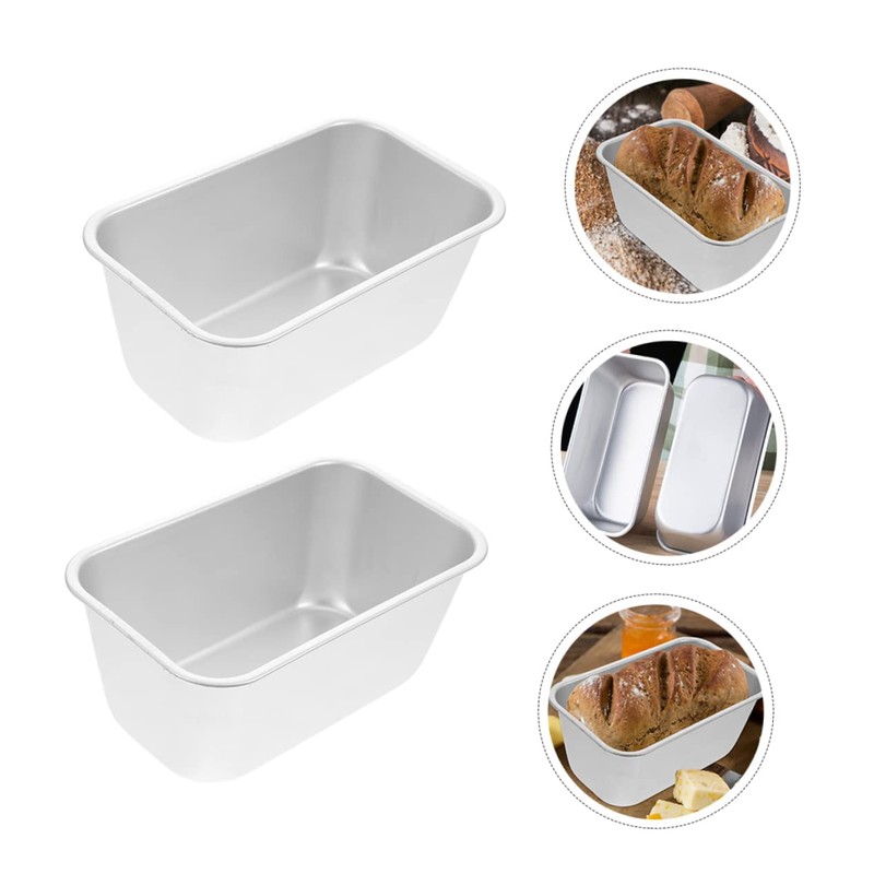 Ciieeo 2pcs Aluminium Alloy Bread Molds Toast Baking Pans for