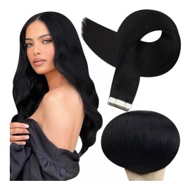 Full Shine Extensiones De Cabello Natural Suave 18in 50gramos Negro Jet