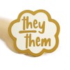 They Them Pronoun Brooch Button Non-Binary Badge Enamel Lapel Pin