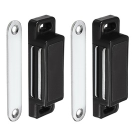 DTGN 73x22mm(LxW) Cabinets Magnets Latch - 2 Pack - Good for Kitchen Cupboard Drawer Furniture - ABS Plastic Magnetic Closure Closet Door Catch - Black