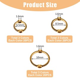 SUPERFINDINGS 180Pcs 9 Style Double Hole Bead Round Frames Alloy Circle Bead Frames 2 Hole Rings for Jewelry Making Round Bead Frame for Earring Bracelet Necklace Making