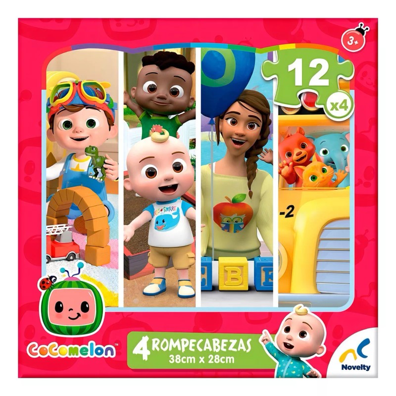 Novelty Corp Cocomelon Rompecabezas 4 En 1 Con 12 Piezas