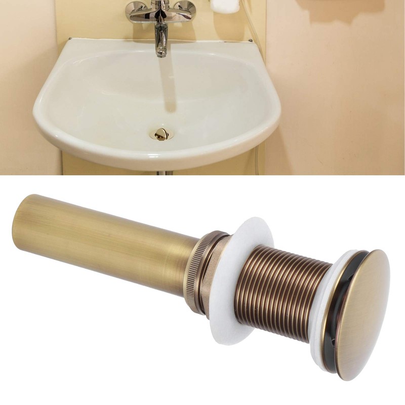 Popup Drain Stopper, Brass Bathroom Sink Drain Stopper, Antique Color