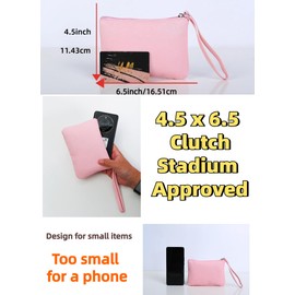 SeBUCUOO 2 Pack Mini Makeup Bag, Small Cosmetic Bag for Purse Organizer Pouches Zipper Coin Holder for Car Change, Essential Period Little Wristlet, Tiny 4.5 x 6.5 Clutch Stadium Approved, Pink Brown