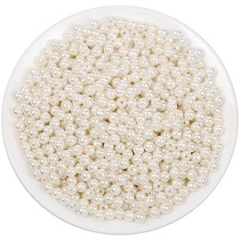 anezus - Cuentas de perlas para manualidades, 1000 piezas de perlas de marfil falsas, perlas de 6 mm pequeñas con agujeros para hacer joyas, pulseras, collares, cabello, manualidades, decoración y