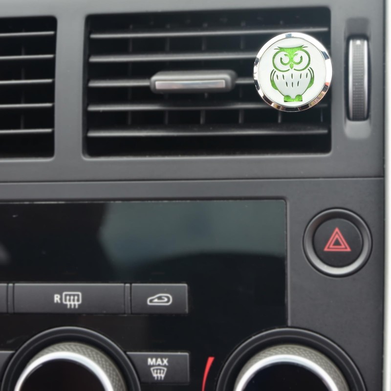 Clip'Arôme, Eule Diffusor für ätherische Öle für Auto, aus Edelstahl,