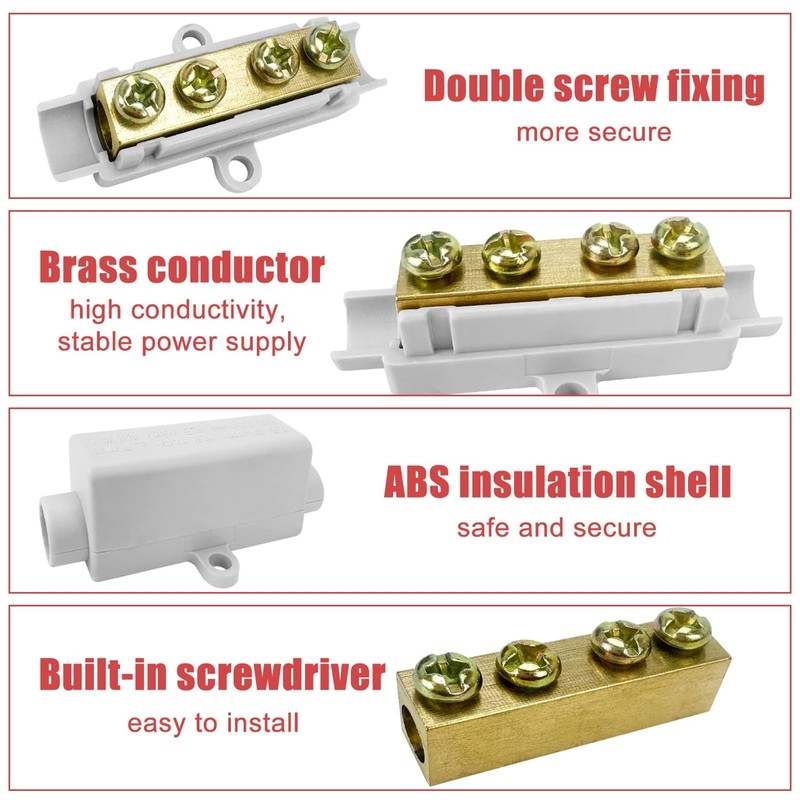 1000V 100A Inline Wire Terminal Block with Flame Retardant Shell
