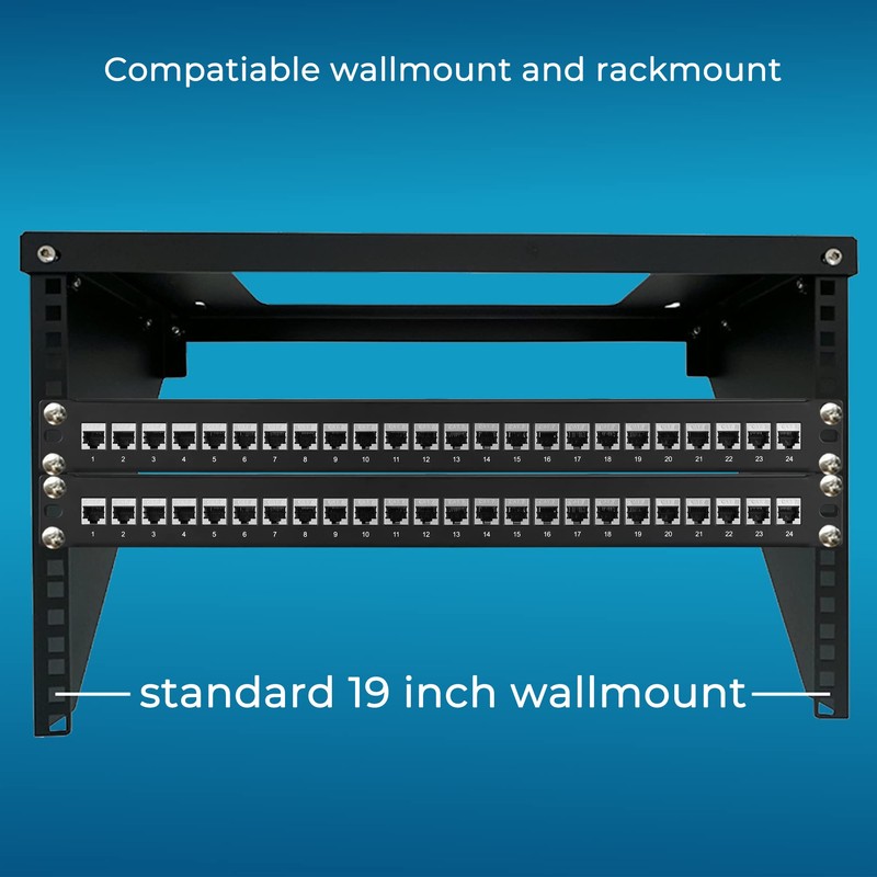 Rapink Patch Panel 24 Port Cat7 with Inline Keystone 10G