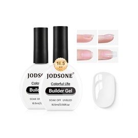JODSONE 2Pcs 16.5ml Builder Gel Builder Nail Polish for Thickening Strengthener Building Extension and Keep The Nail Art Effect for A Longer Time and Nail Art Design Gift for Women