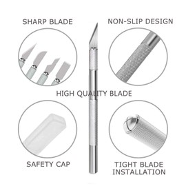 Art Carving Craft Knife,Cutting Tools Crafts,Including 2 Sizes Knife,Steel Ruler and 40PCS Precision Carving Blades for Cutting and Trimming Paper Plastic Cloth Wood Carving/Scrapbooking/Car Model