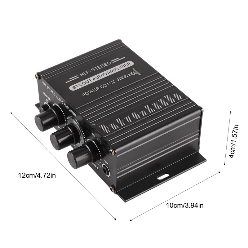 Stereo Amplifier 12V Portable Clear Sound Quality Mini Amplifier for