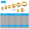PATIKIL 5mm(1/5 Inch) Solid Brass Hole Eyelets, 4 Pcs Flat