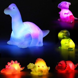 Cute Lihgt-up toys, dinosaur mermaid animal model toys, glow in the water toys, luminous toys for Kids Ages 4-8, Make Fun pool-Time Gifts for Birthdays, Bath time toys,Ideal for Use in Bathtub, or Swimming Pool.Easter.:_6PCS Dinosaur
