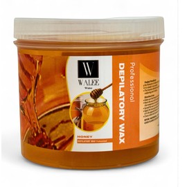 Walee Wax Pot Tub- Tea Tree, Honey, Pink & Creme- For All Skin Types, Full Body Hair Removal, Wax Heater Friendly, At Home and Professional Use For Stubborn Hair Removal- 500g (500g, Honey)