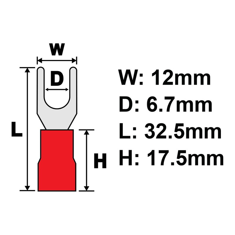 PAPUGA 25PCS 8 AWG (10 mm2) 1/4” / M6 Insulated