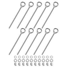 M METERXITY 10-Sets Stainless Eyebolt M6x148mm Shoulder Lifting Eye Bolt with Nuts Washers Male Screw Thread Ring Shoulder Eye Bolts Length 5.83 Inch for Suspending/Fastening