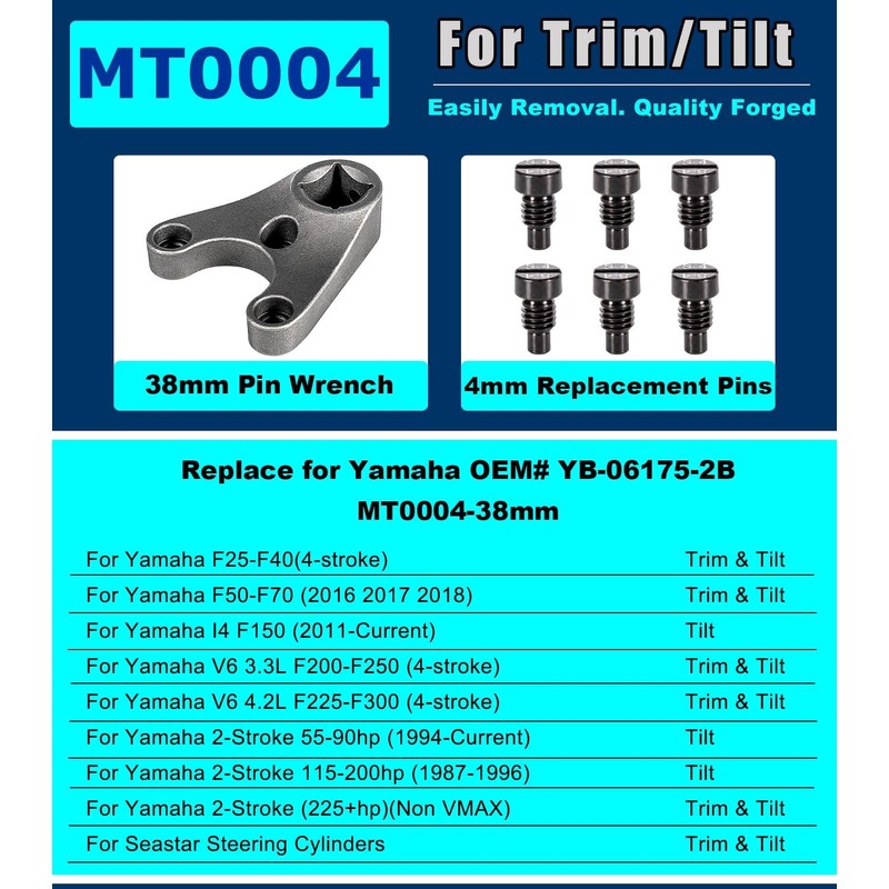 MT0004 & MT0006 & MT0009 Outboard Trim Tilt Pin Wrench