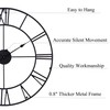 TSUENTIME 30 Inch Wall Clock Decorative, Oversized Large Black Metal