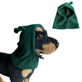 BT Bear Dog Hat, Soft Warm Fleece Dog Ears Cover, Green, M