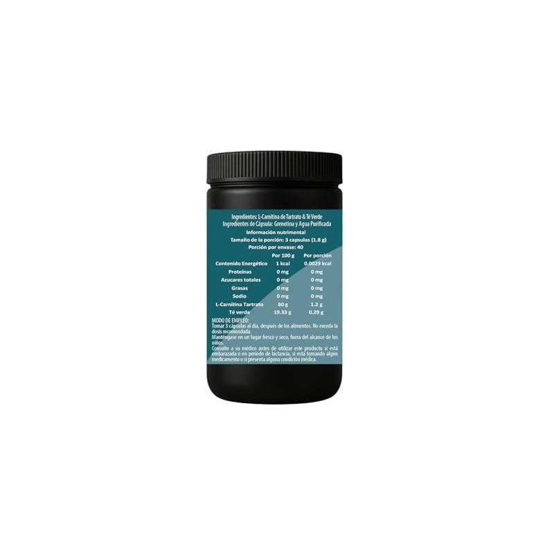 L-Carnitina con Té Verde en Cápsulas 230 Cápsulas de 600
