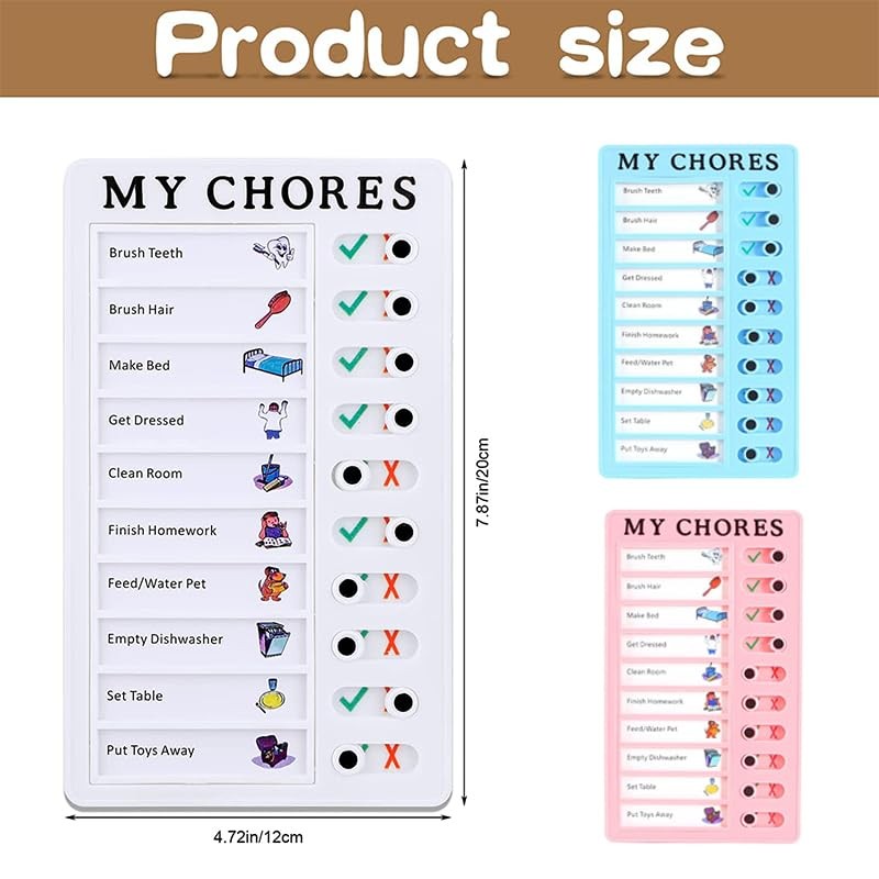 AIMALL Reusable Plastic Chore Chart Board, 7.87 x 4.72 Inches,