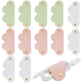6 Pieces Cord Organizer, PU Leather Cable Organizer Reusable Cable Straps Clips Wire Ties Charging Cord Power Cord Earphone USB Holder Multipurpose Cord Holder Keeper Manager Management