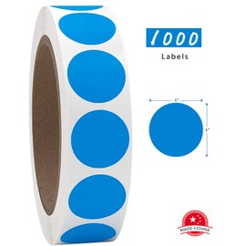 SHYGO® 1“ Blue Circle Dot Stickers Color Coding Labels, 1000PCS 2 Rolls