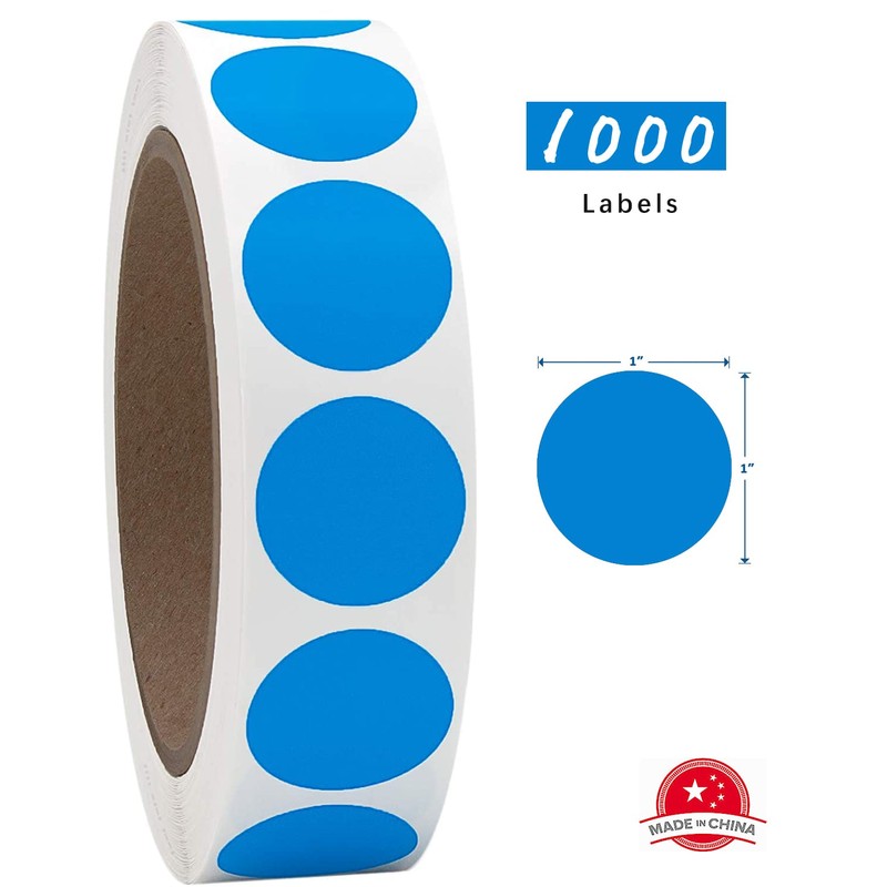 SHYGO® 1“ Blue Circle Dot Stickers Color Coding Labels, 1000PCS