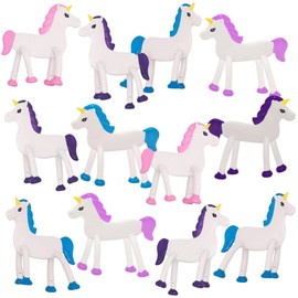 ArtCreativity 24 Pcs Bendable Unicorn Toys for Girls, Flexible Unicorns Figurine in 4 Asssorted Colors, Unicorn Party Favors, Unicorns Cupcake Toppers and Birthday Basket Filler, Goodie Bag Stuffer