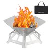21" Portable Outdoor Fire Pit with Charcoal Grill Net &