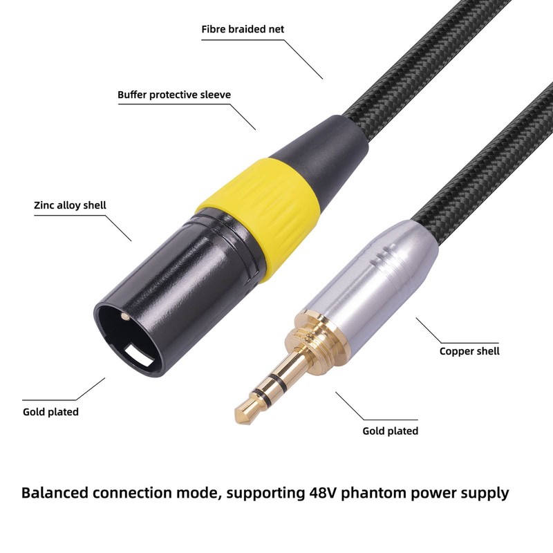 Sanpyl Cable Macho XLR de 3,5 Mm a 3 Pines,