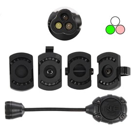 QIRUIMY Tactical MPLS3 Helmet Light,White/IR/Green Light LED Headlamp Military Safety Signal Indicators Survival Helmet Flashlight (Black)