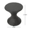 16-Inch Multi-Brown Wicker Hourglass Side Table for Outdoor Use
