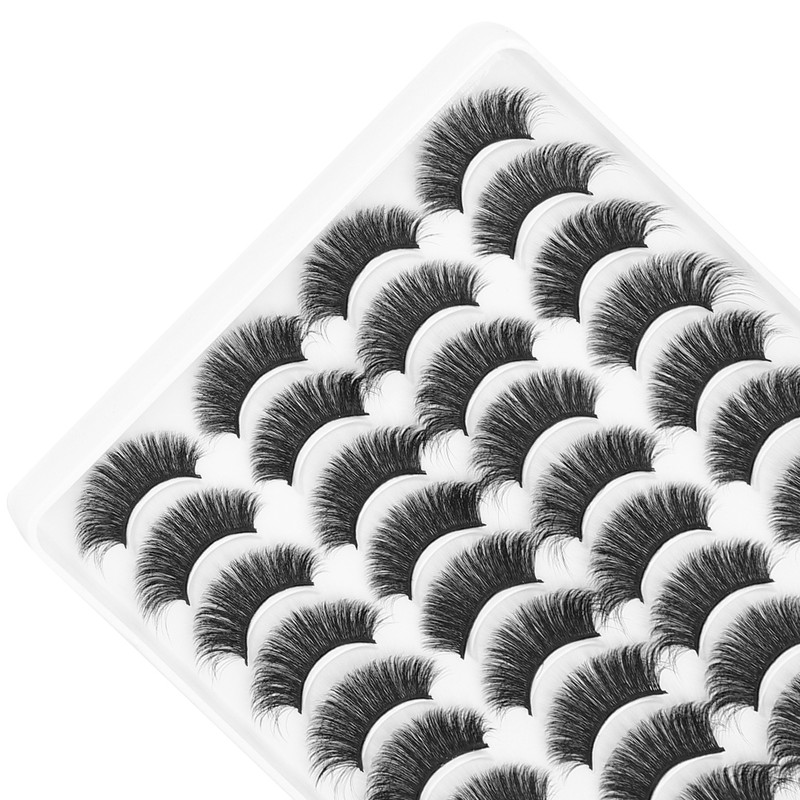 20 Pairs Makeup False Lashes Salon Long Curly Thick ThreeDimensional